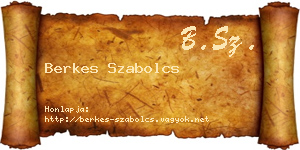 Berkes Szabolcs névjegykártya